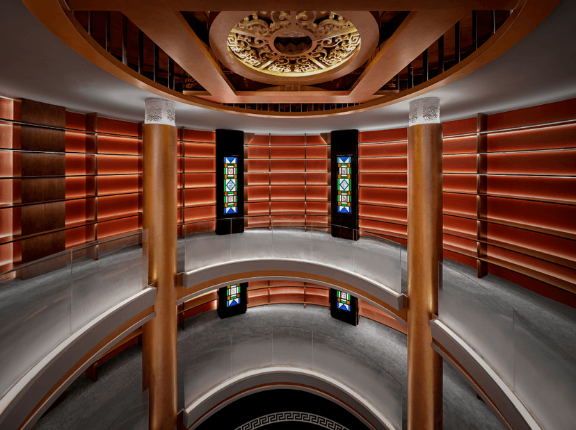 "Secluded Quadrangle Library" — A Private Family Library